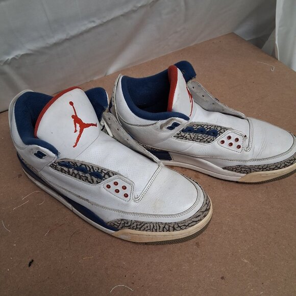 Air Jordan 3 Retro “True Blue” (2016) White/Fire Red/True Blue – Men’s Size 13 - Picture 2 of 6